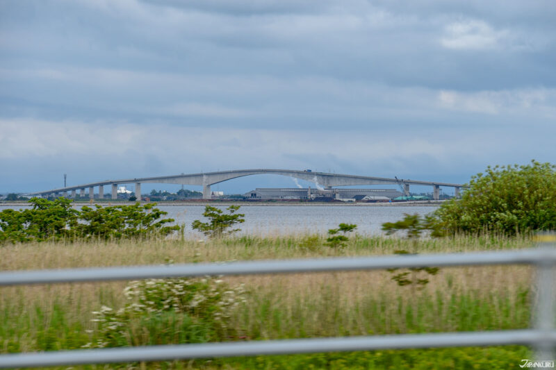 에시마 대교 전경 – 완만한 실제 경사도 풍경