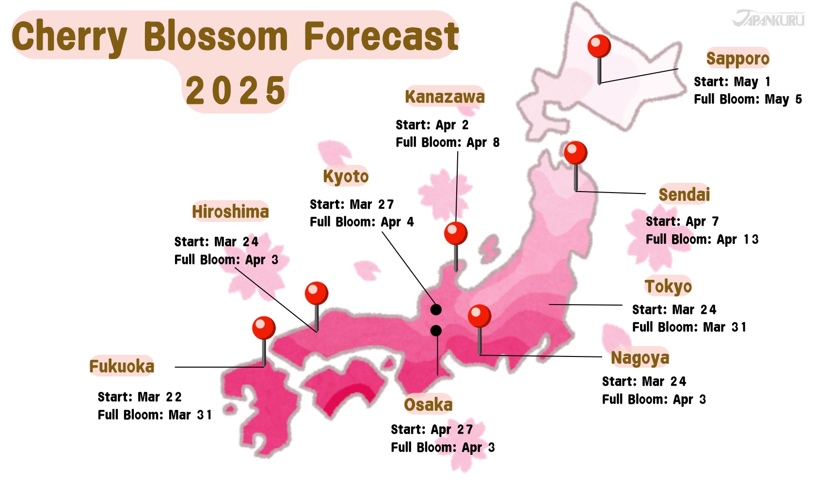 Japan's 2025 Cherry Blossom Forecast Has Arrived! 🌸🇯🇵✨