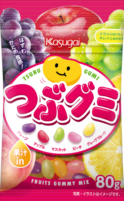 일본 하루히가이 제과 쯔부구미, 다양한 과일 맛을 즐길 수 있는 알록달록 젤리