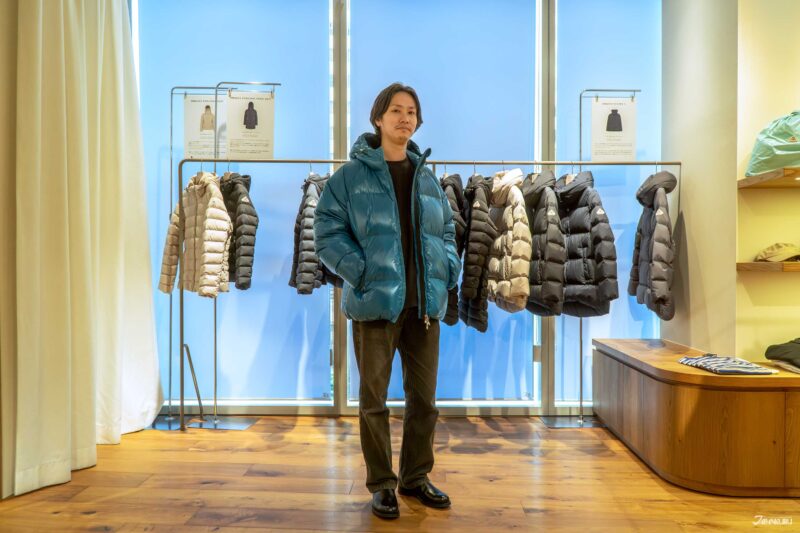 STEN 후드 다운 재킷 착용 컷