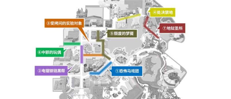 日本环球影城万圣节 僵尸活动区域地图
