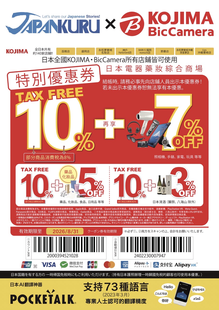 KOJIMA x BicCamera 優惠券