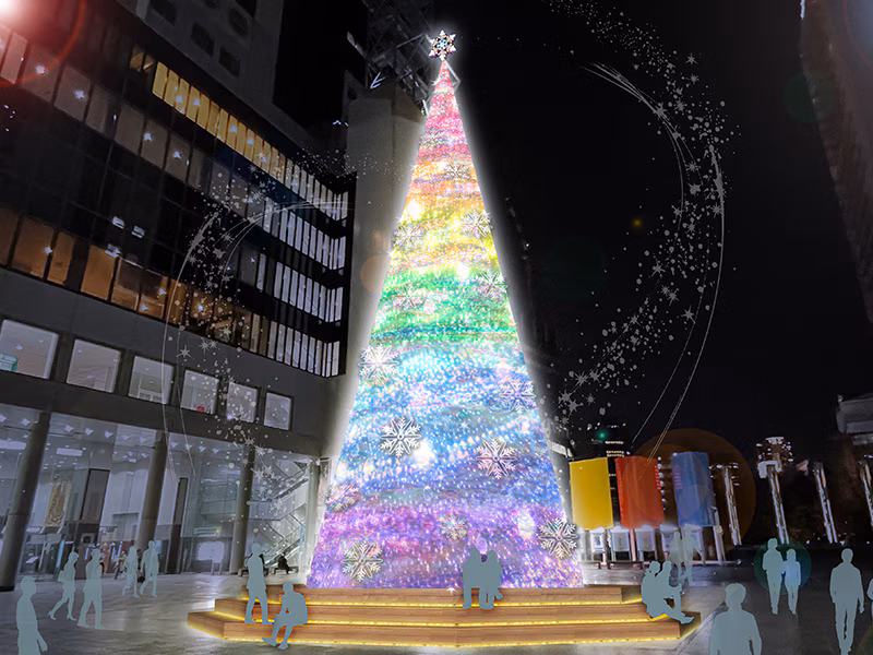 우메다 스카이빌딩 대형 크리스마스 트리 이미지
