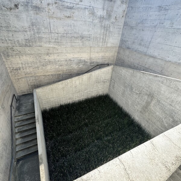 자연광이 들어오는 지중미술관 본관으로 향하는 계단