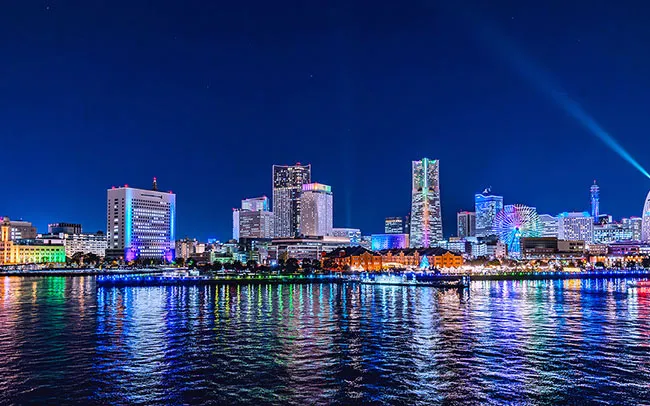 요루노요 2025 요코하마 미나토미라이 일루미네이션 전경