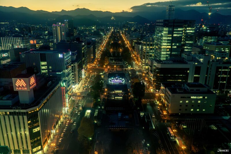 삿포로 겨울 거리 풍경