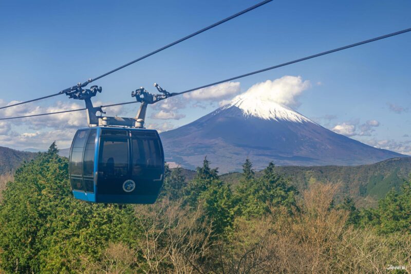 하코네 로프웨이에서 보이는 오와쿠다니 계곡 겨울 전경