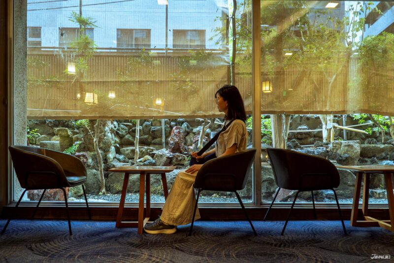 도쿄 호텔 에도야 일본식 정원 라운지와 휴식 공간