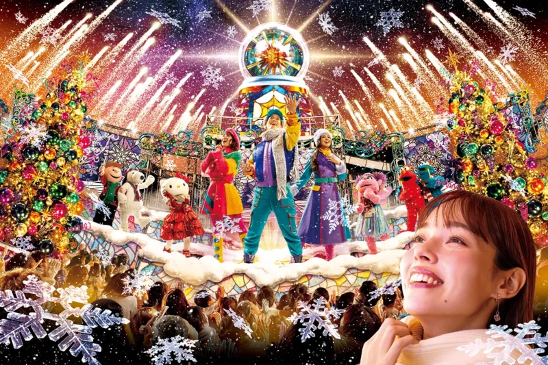 USJ 크리스마스 쇼와 맵핑 이미지
