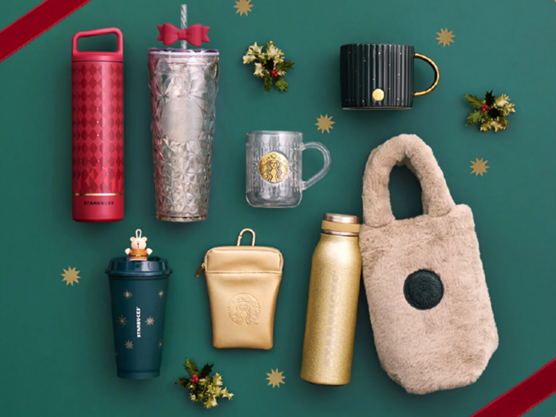 일본 스타벅스 크리스마스 한정 굿즈. 텀블러, 콜드컵, 보틀 숄더백