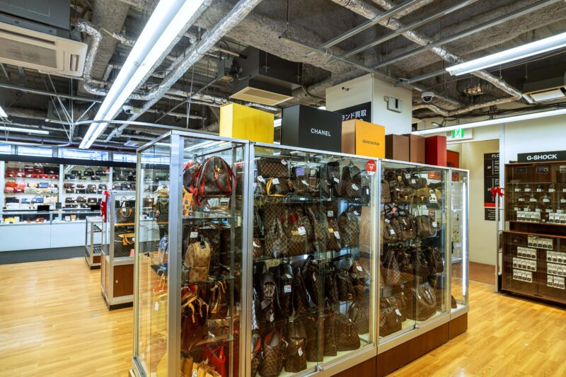 Luxury designer bags in Osaka at BOOKOFF PLUS Namba Ebisubachi