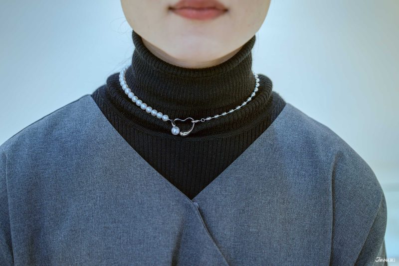 日本WSP 心型珍珠項鍊